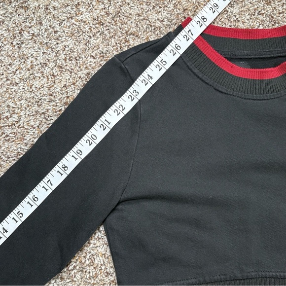 LF Los Angeles Long Sleeve Cotton Fitted Cropped Top Black and Red Size XS - Picture 8 of 8